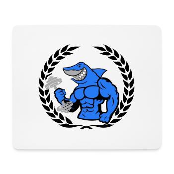 shark hai bodybuilding Hantel - Mousepad (Querformat) - Weiß - Vorne