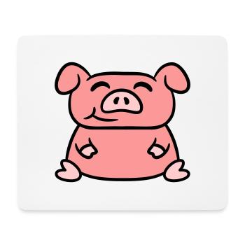 Assis Cochon Amour Petit Cochon Mignon - Tapis de souris (format paysage) - blanc - Devant