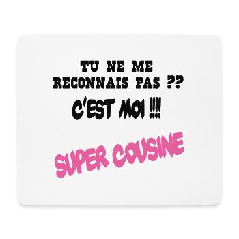 Super cousine - Tapis de souris (format paysage) - blanc - Devant