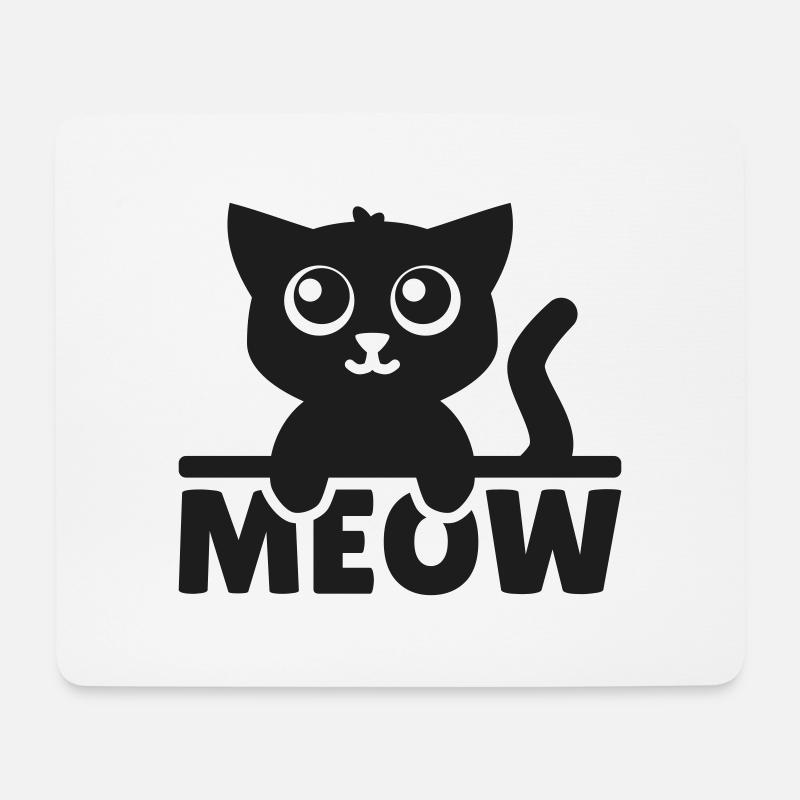 Meow - Katzenliebhaber Geschenk - Mousepad (Querformat) - Weiß