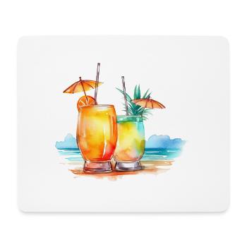 COCKTAIL SUR LA PLAGE - Tapis de souris (format paysage) - blanc - Devant