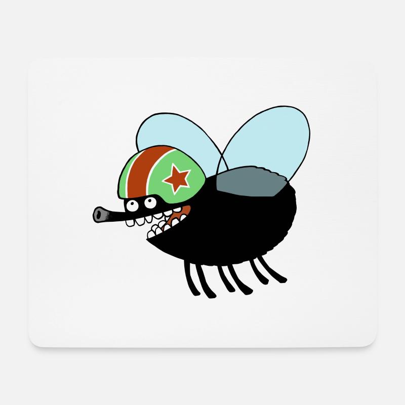 fliegende Fliege - Mousepad (Querformat) - Weiß