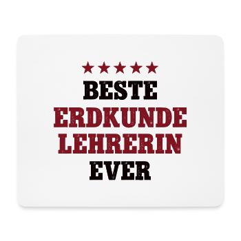 Beste Erdkunde Lehrerin Geographie Schule Geologin - Mousepad (Querformat) - Weiß - Vorne