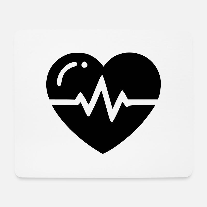 Herz-Monitor - Mousepad (Querformat) - Weiß