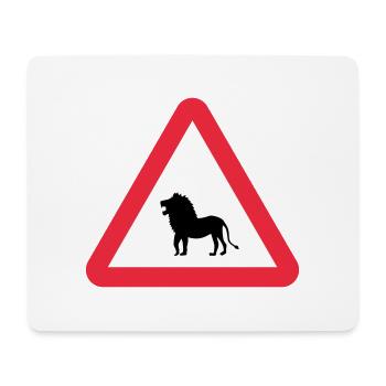 Caution Lion Warning - Mouse Pad (horizontal) - white - Front