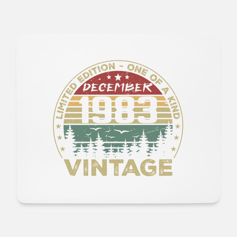 Retro Vintage Dezember 1983 Geburtstagsgeschenk - Mousepad (Querformat) - Weiß