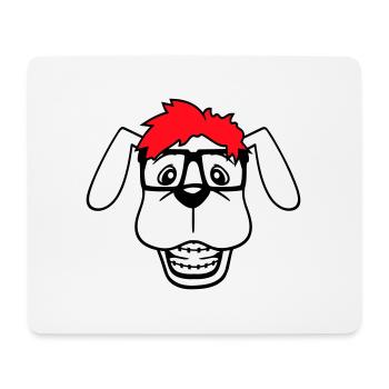 Hund Nerd Hornbrille Geek Zahnspange Schlau Lustig - Mousepad (Querformat) - Weiß - Vorne