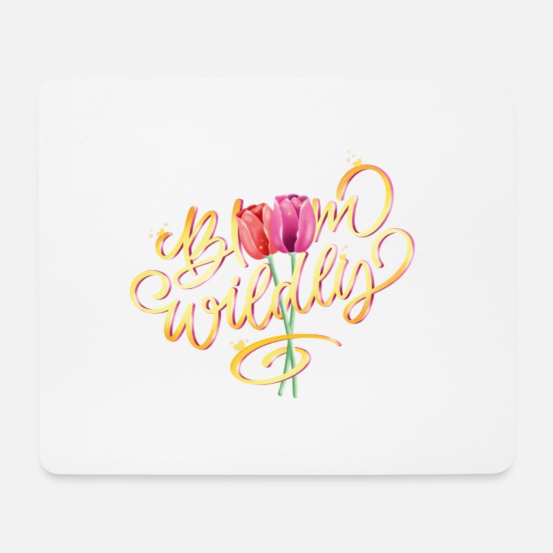 Bloom Wildly - Mousepad (Querformat) - Weiß