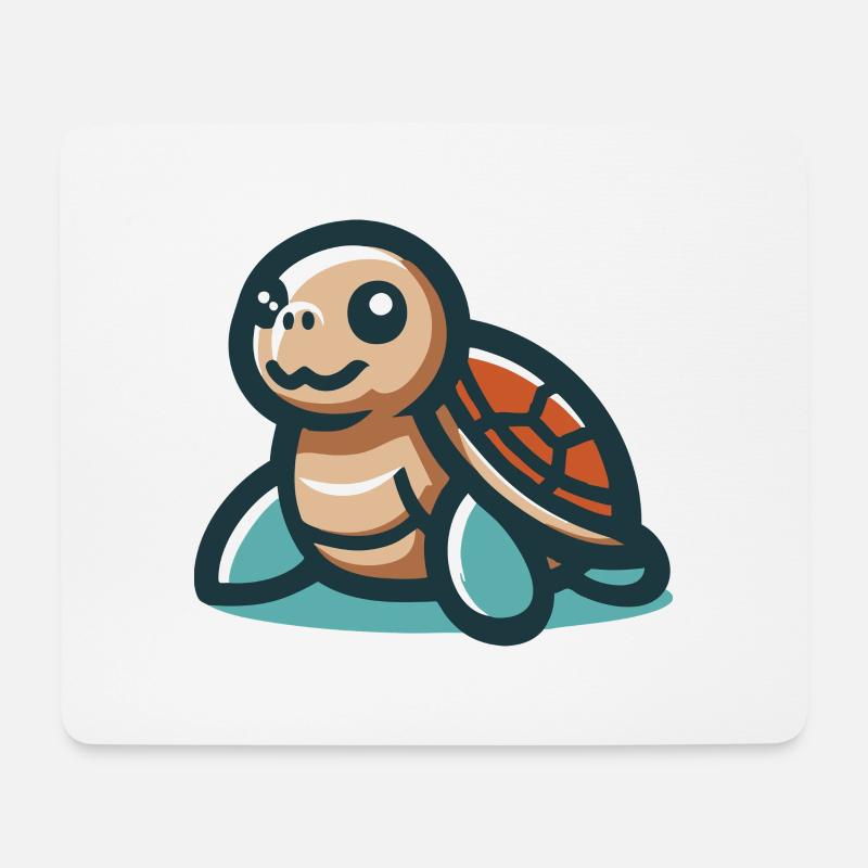 Lächelnde Schildkröte - Mousepad (Querformat) - Weiß