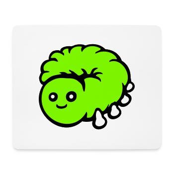 Chenille mignonne petite larve amicale ver heureux - Tapis de souris (format paysage) - blanc - Devant