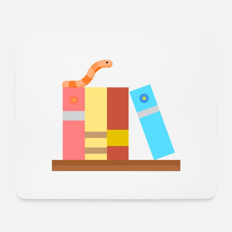 Bücherwurm - Mousepad (Querformat) - Weiß