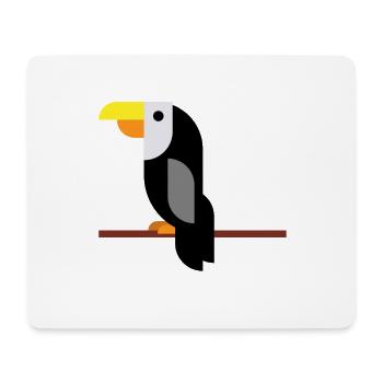 Tukan auf Ast - Mousepad (Querformat) - Weiß - Vorne
