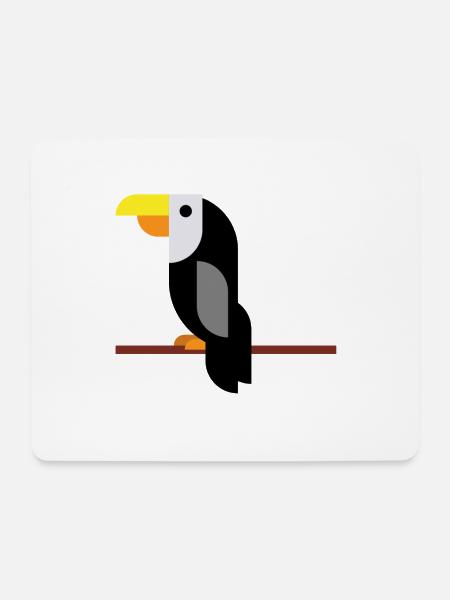 Toucan on branch - Mouse Pad (horizontal) - white