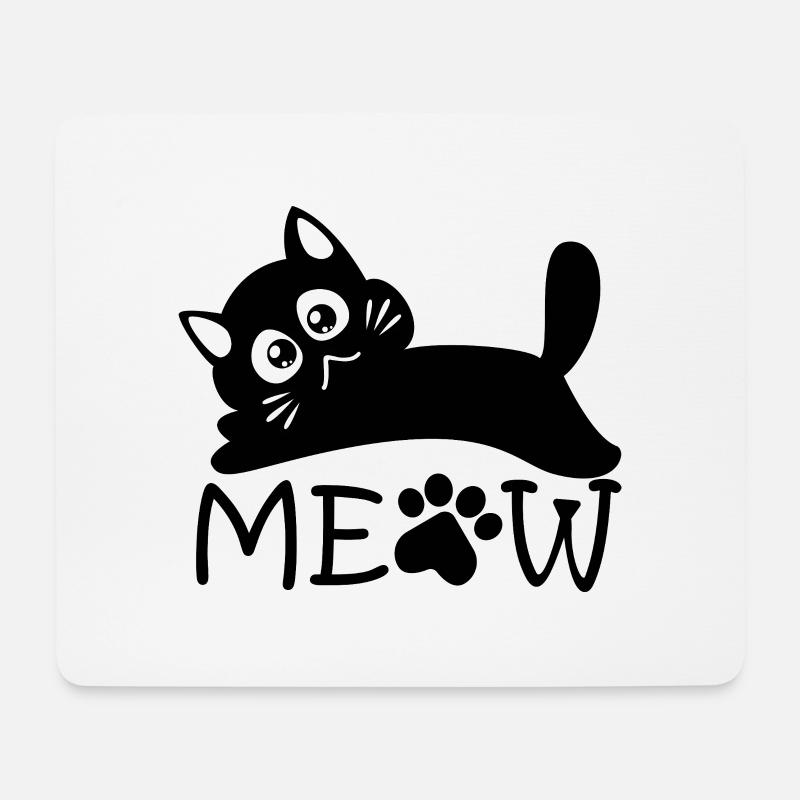 Dramatisches Miauen - Mousepad (Querformat) - Weiß