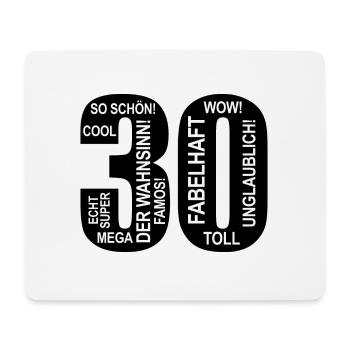 30. Geburtstag Wow Lustiges Motiv Nummer Ziffer 30 - Mousepad (Querformat) - Weiß - Vorne