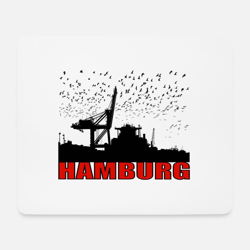 HH HAFEN - Mousepad (Querformat) - Weiß