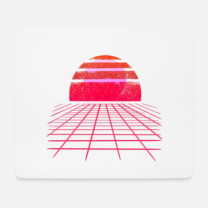 Sunset Vaporwave Retro Wave - Mousepad (Querformat) - Weiß