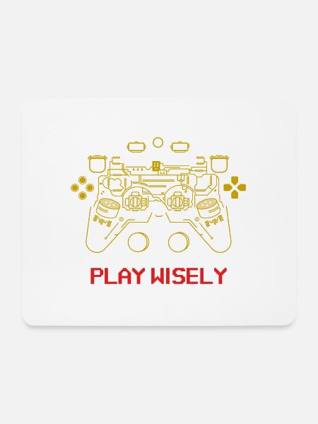 Gaming Controller Play Wisely Game Play - Mousepad (Querformat) - Weiß