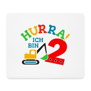 2. Geburstag Bagger - Mousepad (Querformat) - Weiß - Vorne