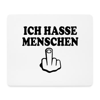 Ich hasse menschen Mittelfinger - Mousepad (Querformat) - Weiß - Vorne