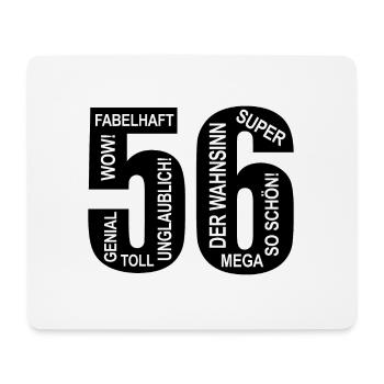56. Geburtstag Wow Lustiges Motiv Nummer Ziffer 56 - Mousepad (Querformat) - Weiß - Vorne