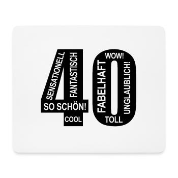 40. Geburtstag Wow Lustiges Motiv Nummer Ziffer 40 - Mousepad (Querformat) - Weiß - Vorne