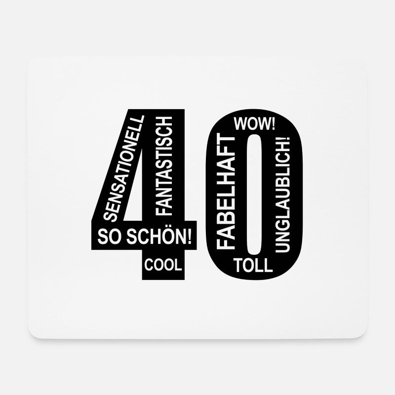 40. Geburtstag Wow Lustiges Motiv Nummer Ziffer 40 - Mousepad (Querformat) - Weiß