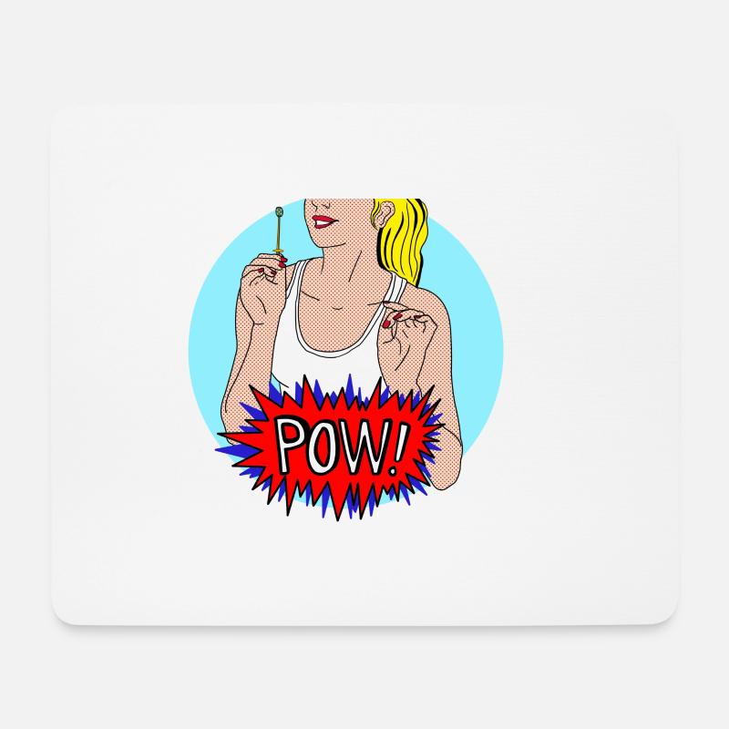 Pow! - Mousepad (Querformat) - Weiß