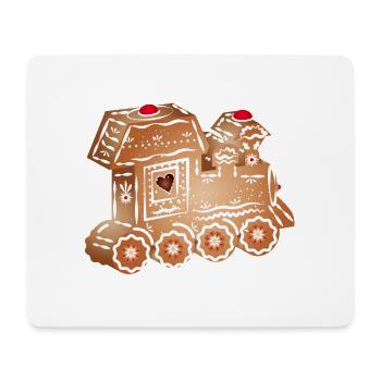 decorated gingerbread locomotive for Christmas - Mouse Pad (horizontal) - white - Front