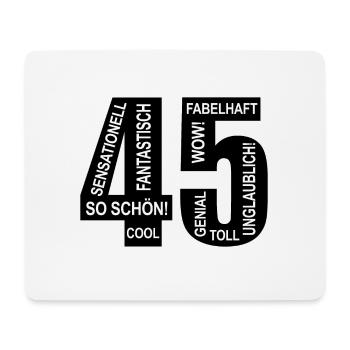 45. Geburtstag Wow Lustiges Motiv Nummer Ziffer 45 - Mousepad (Querformat) - Weiß - Vorne