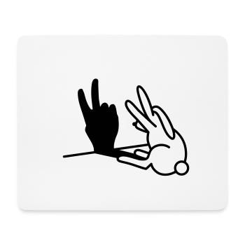Kaninchen Schatten Hand Zwei 2 Jahre Geburtstag V - Mousepad (Querformat) - Weiß - Vorne