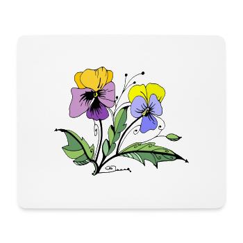 Blumen - Mousepad (Querformat) - Weiß - Vorne