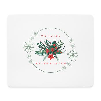Wohlige Weihnachten florales Weihnachtsdesign - Mousepad (Querformat) - Weiß - Vorne