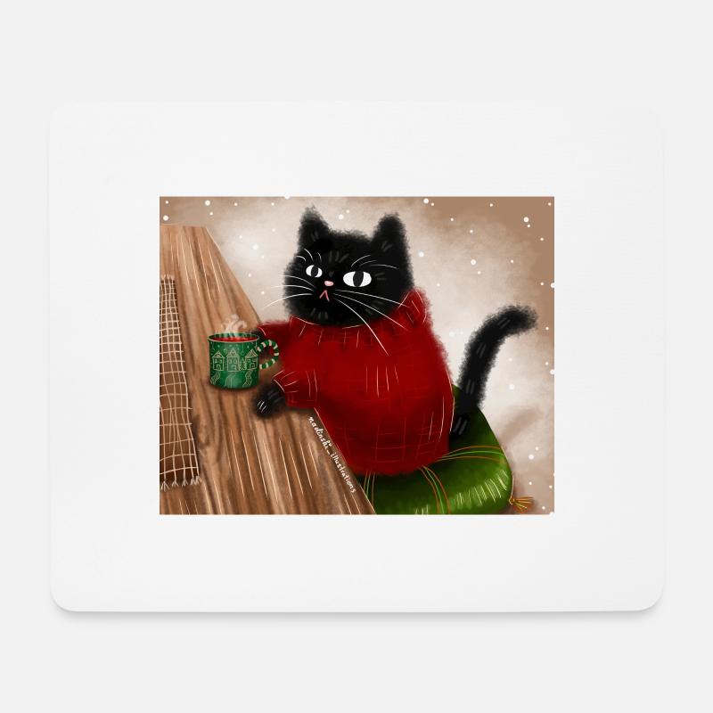 Cat in sweater - Mouse Pad (horizontal) - white