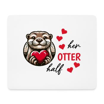 Otter Half Love Gift - Mouse Pad (horizontal) - white - Front