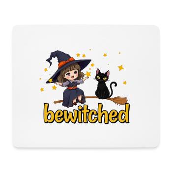 Witch and cat in star magic - Mouse Pad (horizontal) - white - Front