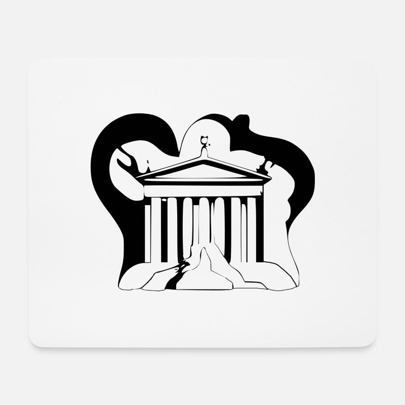 Griechischer Tempel - Mousepad (Querformat) - Weiß