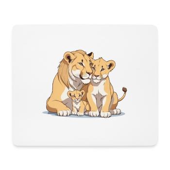 Famille des lions - Tapis de souris (format paysage) - blanc - Devant