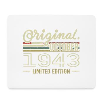 Born in October 1943 Retro Birthday October 1943 - Mouse Pad (horizontal) - white - Front