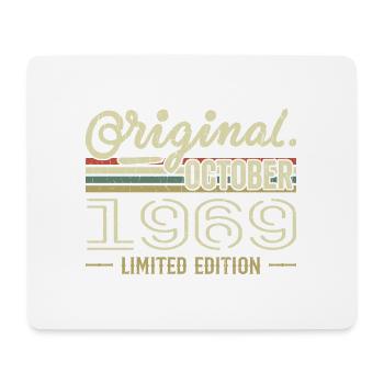Geboren im Oktober 1969 Retro-Geburtstag Oktober 1969 - Mousepad (Querformat) - Weiß - Vorne