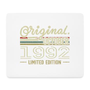Geboren im Oktober 1992 Retro-Geburtstag Oktober 1992 - Mousepad (Querformat) - Weiß - Vorne