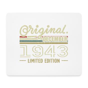 December 1943 Birthday December 1943 December - Mouse Pad (horizontal) - white - Front