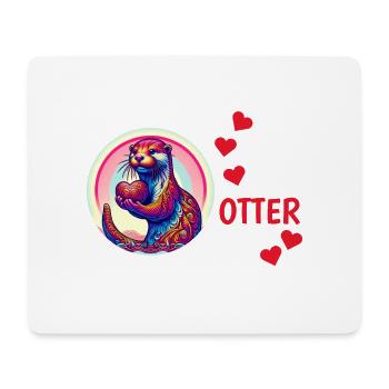 Otter Half Love Gift - Mouse Pad (horizontal) - white - Front