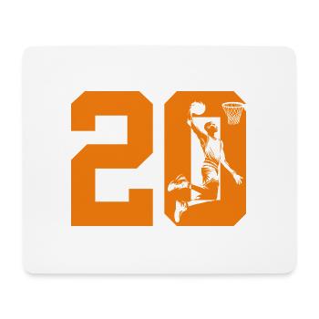 NUMÉRO 20 BASKETBALL 20E ANNIVERSAIRE - Tapis de souris (format paysage) - blanc - Devant