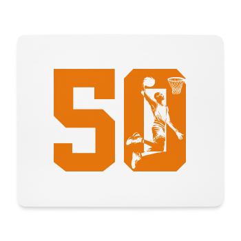 NUMÉRO 50 BASKETBALL 50E ANNIVERSAIRE - Tapis de souris (format paysage) - blanc - Devant