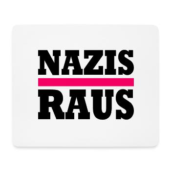 Nazis raus - Mousepad (Querformat) - Weiß - Vorne