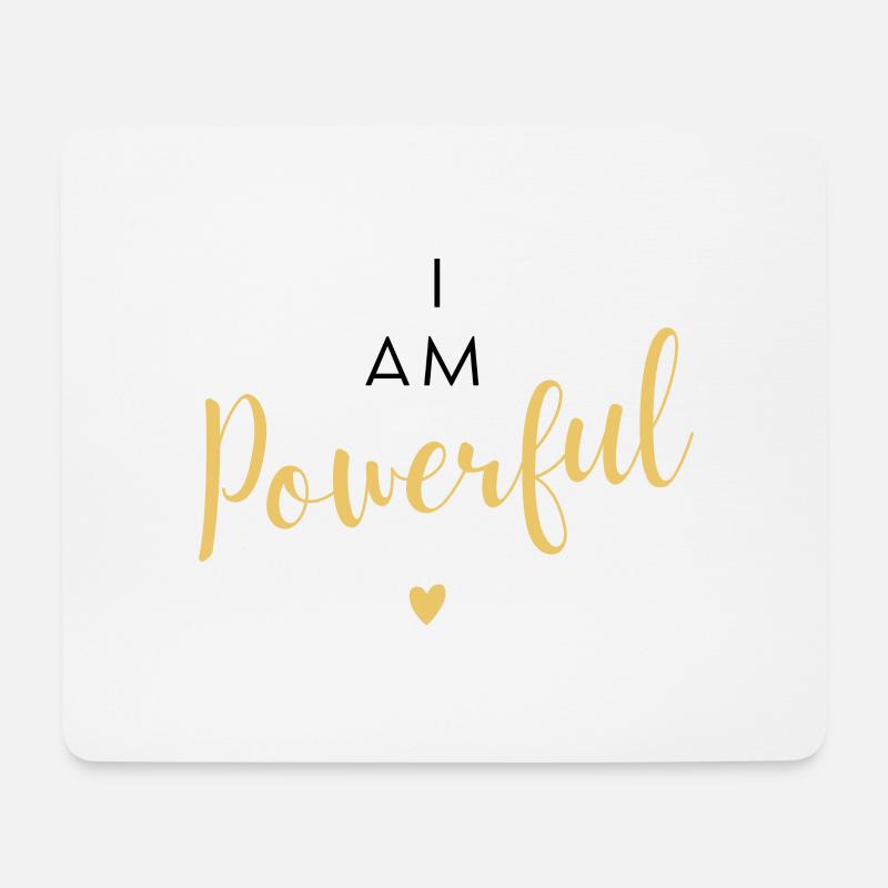 I am Powerful Selbstliebe - Mousepad (Querformat) - Weiß