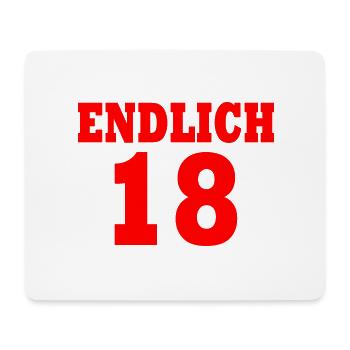 Endlich 18 - Mousepad (Querformat) - Weiß - Vorne