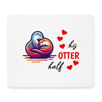 Otter Half Love Gift - Mouse Pad (horizontal) - white - Front