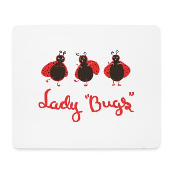 Trio de coccinelles dansantes – Dessin animé mignon - Tapis de souris (format paysage) - blanc - Devant